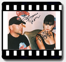 Bruce Willis and Demi Moore signed autographs